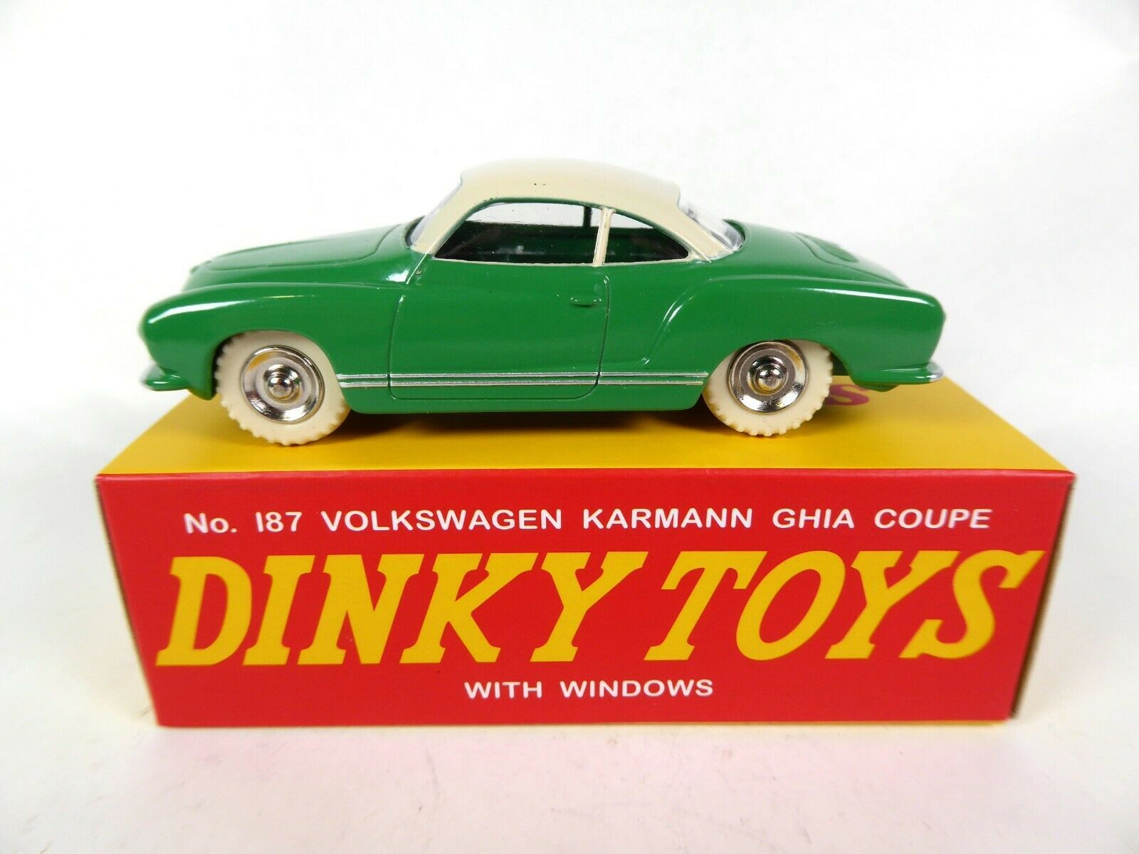 Dinky Toys 187 - Vw, Volkswagen Karmann Ghia Vert/Creme 1:43-Deagostini