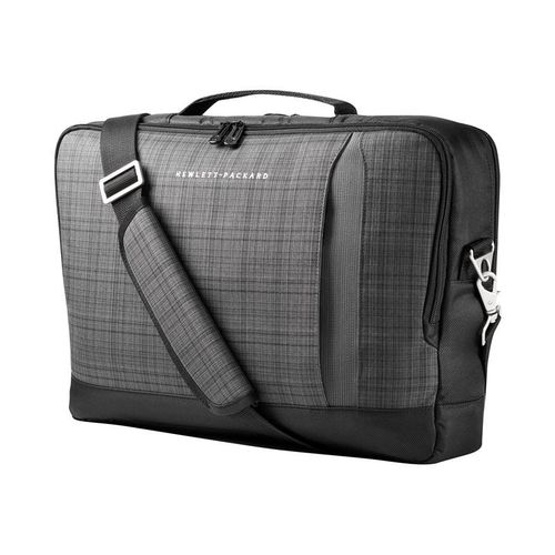 HP Slim Ultrabook Top Load - Sacoche pour ordinateur portable - 15.6" - Plaid gris, Tissage noir
