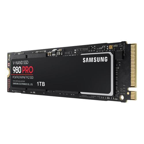 Samsung 980 PRO MZ-V8P1T0BW - SSD - chiffré - 1 To - interne - M.2 2280 - PCIe 4.0 x4 (NVMe) - mémoire tampon : 1 Go - AES 256 bits - TCG Opal Encryption - pour Intel Next Unit of Computing 12...