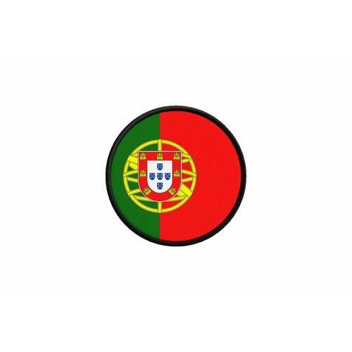 Patch Ecusson Drapeau Portugal Portugais Imprime Thermocollant Rond Cocarde