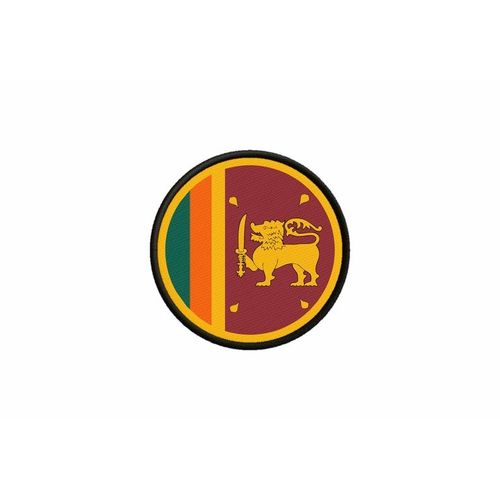 Patch Ecusson Drapeau Sri Lanka Lankais Imprime Thermocollant Rond Cocarde
