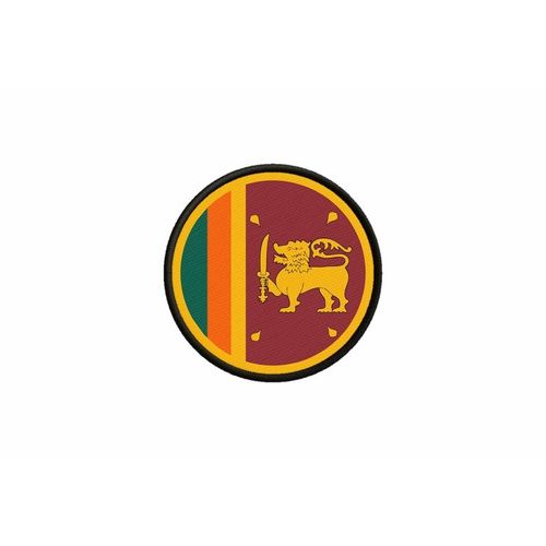 Patch Ecusson Drapeau Sri Lanka Lankais Imprime Thermocollant Rond Cocarde