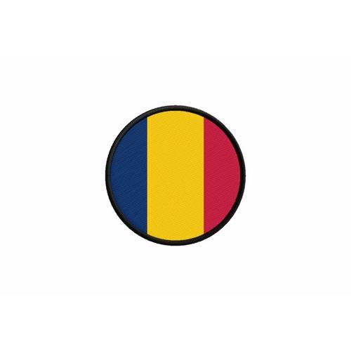 Patch Ecusson Drapeau Tchad Chad Imprime Thermocollant Rond Cocarde