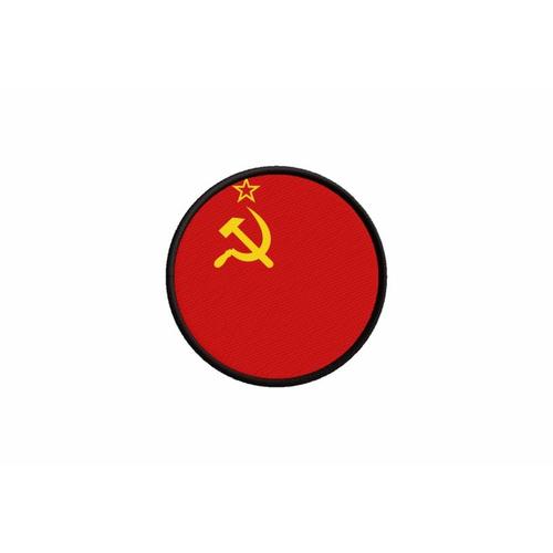 Patch Ecusson Drapeau Urss Cccp Sovietique Russie Imprime Thermocollant Rond