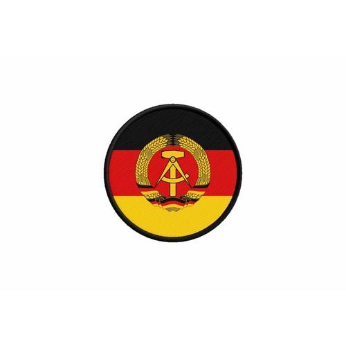 Patch Ecusson Drapeau Allemagne Rda Est Imprime Thermocollant Rond Cocarde