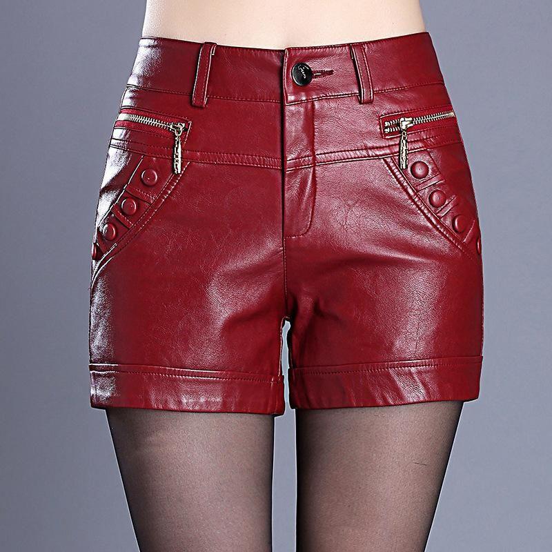 Short simili cuir discount rouge