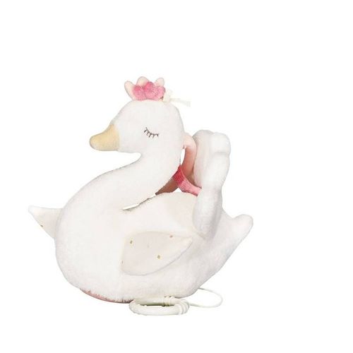 Doudou Peluche Cygne Musical Baby Swan Sauthon Blanc Rose Jouet Boite A Musique Bebe Soft Toy Music