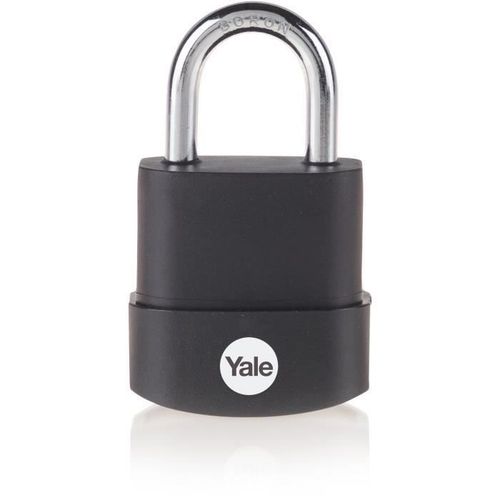 YALE Cadenas haute sécurité acier laminé protection thermoplastique 45 mm, anse bore, 3 clés