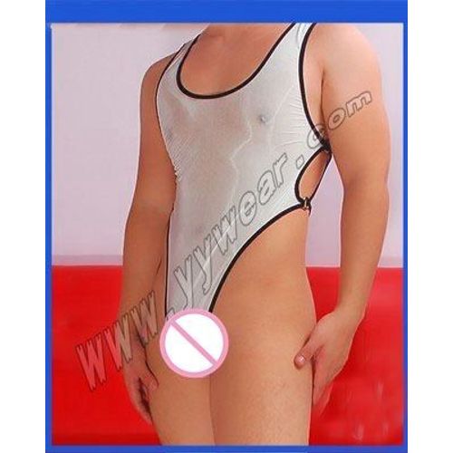 Sous-Vêtements Siamois Moulants Et Sexy Pour Hommes, Sous-Vêtements En Soie Glacée, Entrejambe, Gay, Jockstrap, 2017