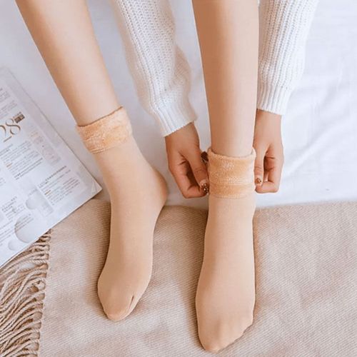 Shop-Story - Flanor Beige : Chaussettes Thermiques En Cachemire Beige Taille Unique