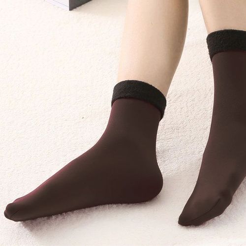 Shop-Story - Flanor Brown : Chaussettes Thermiques En Cachemire Chocolat Taille Unique