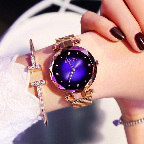 montre bracelet magnétique étoilée pour femmes, montre de luxe à