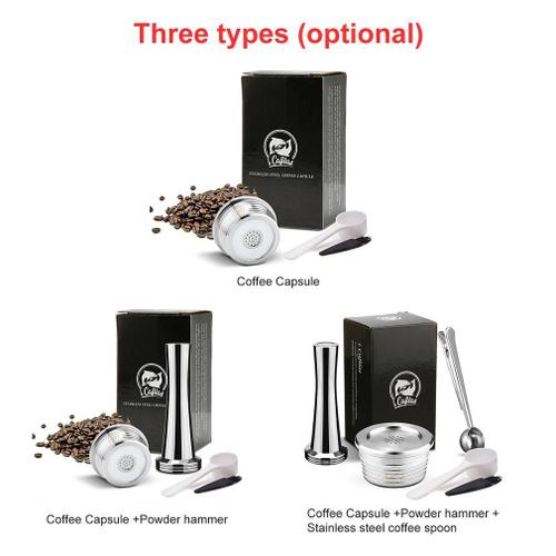 Tampon de filtre doseur rechargeable en capsules de café en acier inoxydable compatible avec DELTA Q/Machine à café/Silver Type 2 