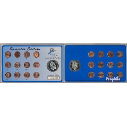 Europe 12 Gluck-Cent-Coins Tous Euro-Gründungsländer Stempelglanz Stgl./Unzirkuliert Ab 1999 Réplique 2 Reichsmark King Karl