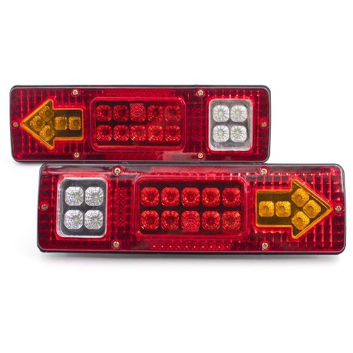 Red Feu Arrière Voiture 12v 24v, 2 Pièces, 19 Led, Clignotant, Stop, Clignotant, Feu Arrière, Camion, Caravanes, Camping-Car Nipseyteko