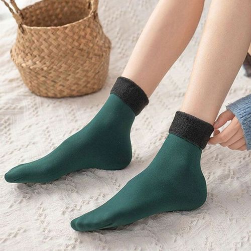 Shop-Story - Flanor Green : Chaussettes Thermiques En Cachemire Vert Taille Unique