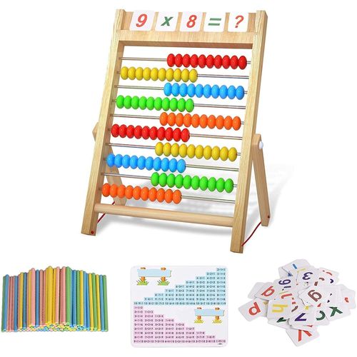 Boulier Abaque, Montessori Jouet Boulier En Bois, Numérique Jouet Éducatif En Bois, Puzzle Enfant Bâton Mathematiques Bouliers