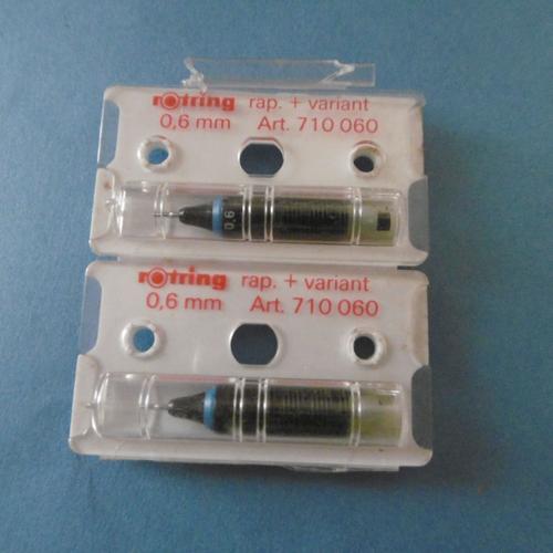 Lot De 2 Pointes De Rechange 0.60mm Pour Stylo Pointe Tubulaire Variant Rotring 710060