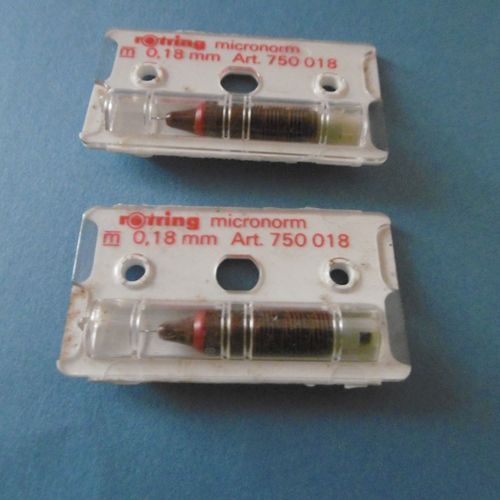 Lot De 2 Pointes De Rechange 0.18mm Micronorm Pour Stylo Pointe Tubulaire Variant Rotring 750018
