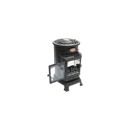 Poêle à gaz Fonte veritable 3,4KW noir Effet feu Provence UNIVERSAL