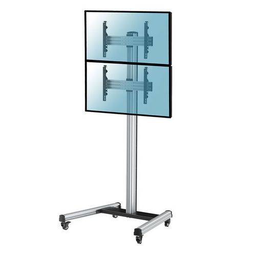 Pied TV Kimex Support à roulettes 2 écrans TV 40"- 65"