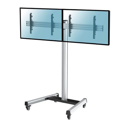 Pied TV Kimex Support à roulettes 2 écrans TV 43"- 49"