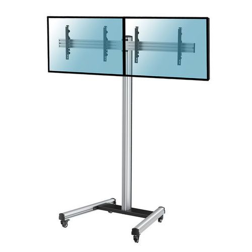 Pied TV Kimex Support à roulettes 2 écrans TV 43"- 49"