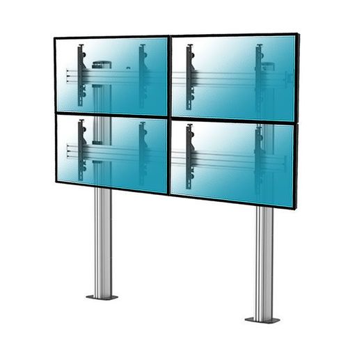 Support sur pieds mur d' images pour 4 écrans TV 45''-55'' - Hauteur 175cm - A visser
