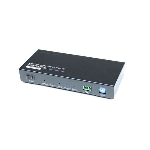 Splitter HDMI2.0 & HDCP2.2, 1 entrée-4 sorties, EDID, RS232, 4K60Hz