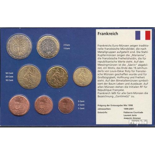 France 2001 Série De Monnaies Fleur De Coin 2001 Euro-Première Émission