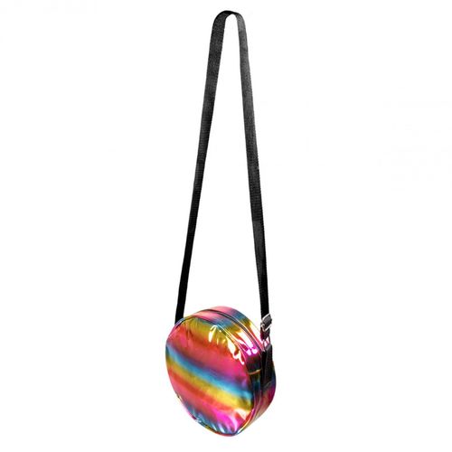 Sac À Bandoulière Rond Holographique Arc-En-Ciel