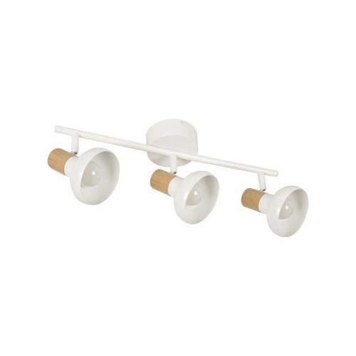 Corep Spot 3l Alvar Bicolore En Métal Avec Sticker Effet Bois - E14 40 W - Blanc Et Naturel