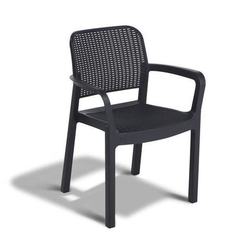 Lots De 6 Fauteuils Monoblocs - Empilables En Résine De Synthese - Imitation Rotin Tressé Rond - Allibert By Keter - Samanna