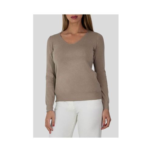 Pull Col V Beige Femme