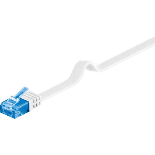 Goobay Câble de liaison RJ45 CAT 6A PLAT U/UTP cuivre 5 m Blanc