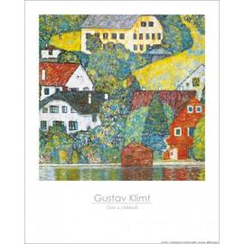 Reproduction Haut de Gamme Nouveau Poster Poster 13 x 13 cm Houses in Unterach de Gustav Klimt 