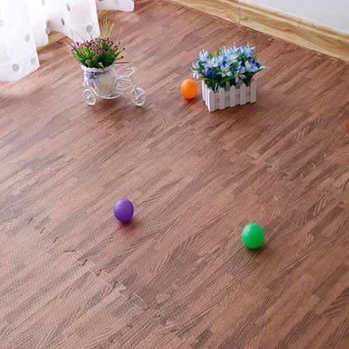 Tapis De Sol Imitation Bois, 30x30cm, Couleur Foncée, Décoration Intérieure Confortable Et Douce, Meubles De Chambre D'enfants, Tapis De Jeu Eva Pour Enfants