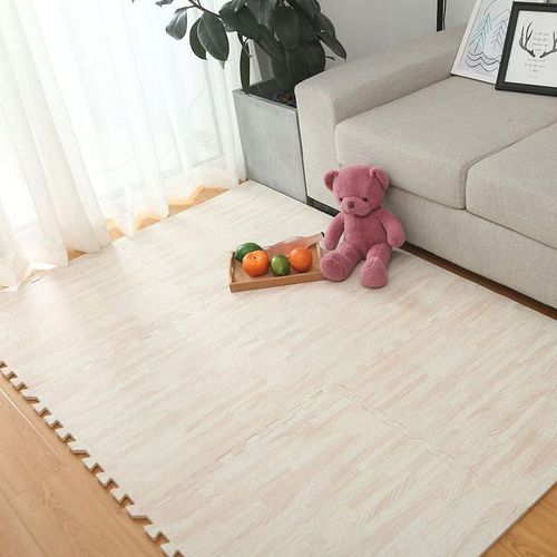 Tapis De Sol Imitation Bois Blanc, 30x30cm, Tapis De Jeu Pour Enfants, Doux Et Confortable, Intérieur, Décoration De Chambre D'enfants, Jeu