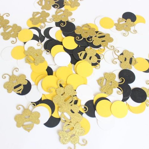 Jolis Confettis D'abeille Jaune Et Noir, 1 Paquet, Décor De Fête D'anniversaire Pour Enfants, Décoration De Table Éparpillée, Fournitures De Bricolage, Cadeau