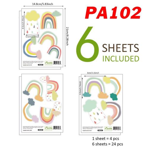 Autocollant Mural Nordique Pour Chambre D'enfants, 18/24 Pièces, En Pvc Transparent Pour Fenêtre, Sparadrap En Papier D'art, Décor De Chambre De Bébé Et De Crèche