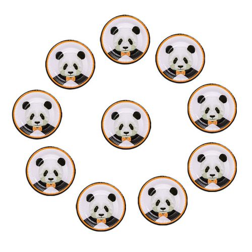 Assiettes Et Tasses Panda En Papier De Haute Qualité 10 Pièces, Ensemble De Vaisselle De Mariage D'anniversaire Pour Enfants, Fournitures De Fête