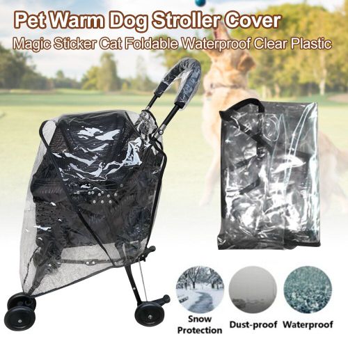 Housse De Protection Anti Poussière Pour Poussette De Chien, Protection En Plastique Transparent Pour Chat, Respirant, Pliable, Imperméable, Portable, Chaud Pour Animaux De Compagnie