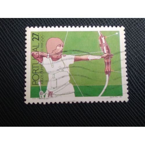 Timbre Portugal Y T 1740 Jeux Olympiques De Séoul , Tir À L'arc 1988 ( 180708 )