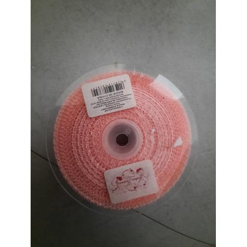 Ruban Rose Saumon Ajouré Plutot Rigide 50mm 18mt Polyester Cipria Decoration Couture