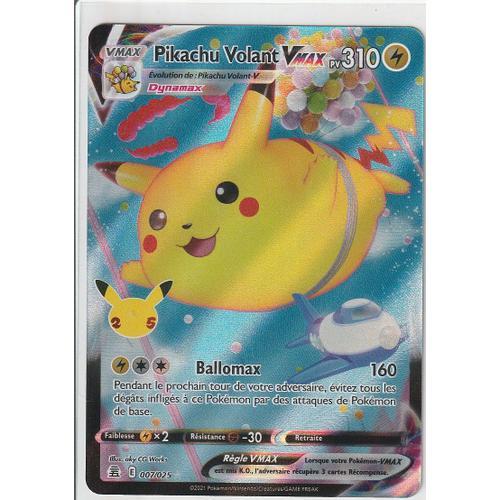 Carte Pokemon - Pikachu Volant Vmax - 007/025 - Ultra-Rare - Édition Célébrations - 25 Ans