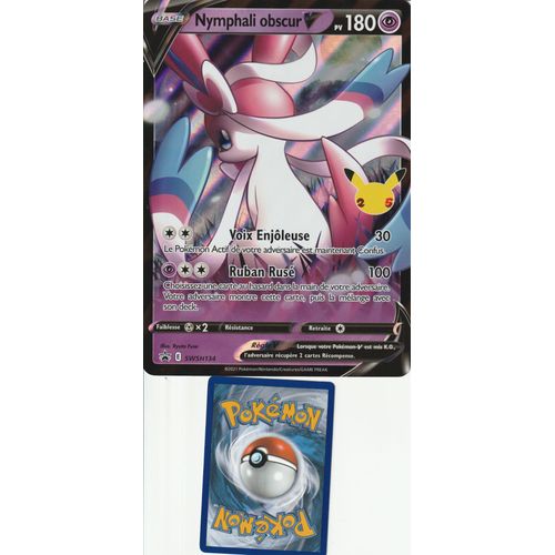 Carte Pokemon - Nympahli Oscur V - Swsh-134 - Promo - Jumbo - Édition Célébrations - 25 Ans - 2021 - V.F