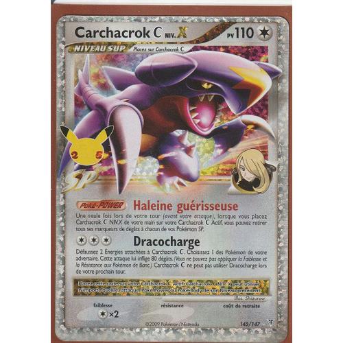 Carte Pokemon - Carchacrok C Niv.X - 145/147 - Secrète-Rare - Édition Célébrations - 25 Ans - 2021 - V.F