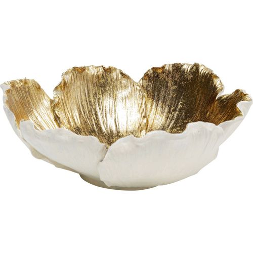 Coupe fleur en polyrésine blanche et dorée D25