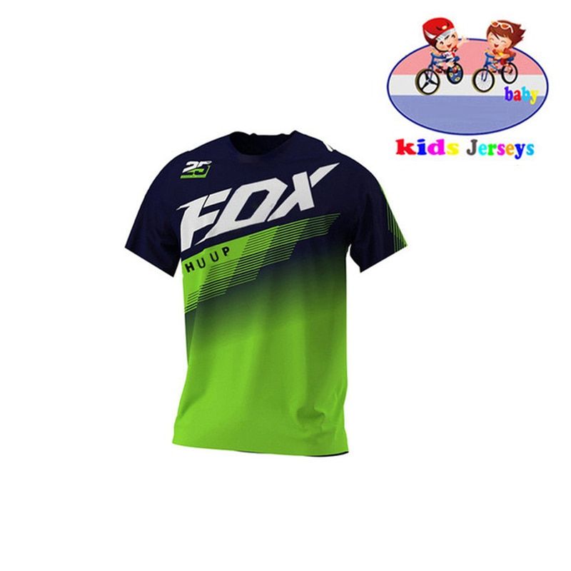 Maillot De Descente À Manches Courtes Pour Enfants Vélo De Montagne Tout-Terrain Vélo Moto Enfants T-Shirt De Cyclisme Huup Fox Vtt Maillot De Cyclisme