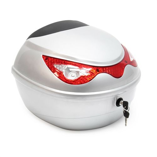 Top case 22 litres coffre pour moto scooter quad porte-bagage rangement couleur argent Helloshop26 16_0000486